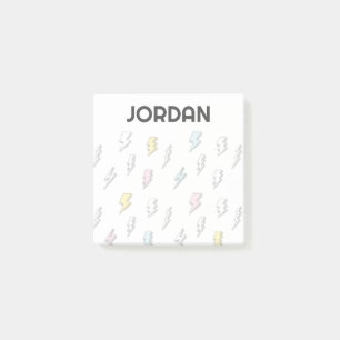 Cute Doodle Lightning Bolt Pattern Post-it Notes