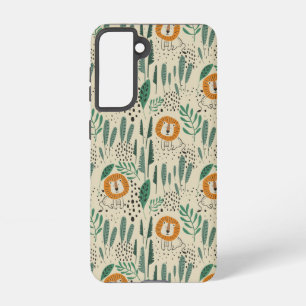 Cute Doodle Lion Jungle Rainforest Pattern Samsung Galaxy Case