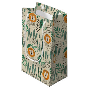 Cute Doodle Lion Jungle Rainforest Pattern Small Gift Bag