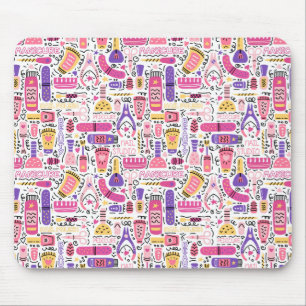 Cute Doodle Manicure Pattern Mouse Mat