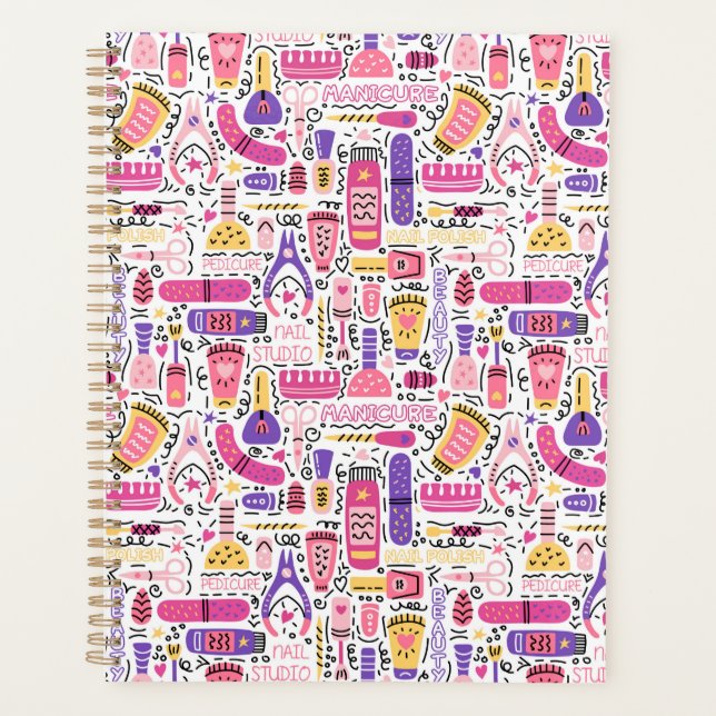Cute Doodle Manicure Pattern Planner (Front)