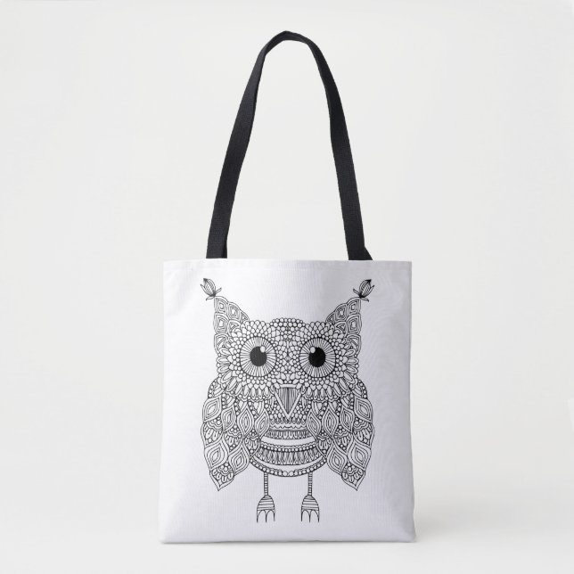 Cute Doodle Owl 2 Tote Bag (Front)