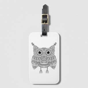 Cute Doodle Owl Luggage Tag
