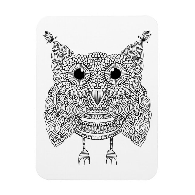 Cute Doodle Owl Magnet (Vertical)
