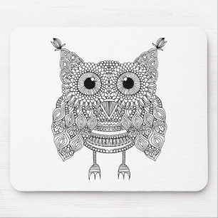 Cute Doodle Owl Mouse Mat
