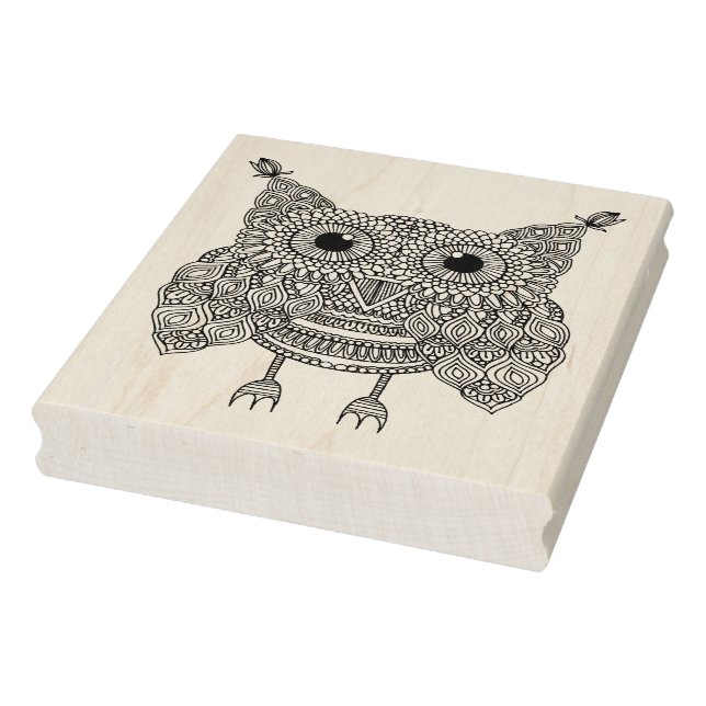 Cute Doodle Owl Rubber Stamp (Stamp)
