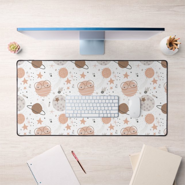 Cute Doodle Planet Pattern Desk Mat (Office 1)
