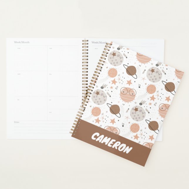 Cute Doodle Planet Pattern Planner (Display)