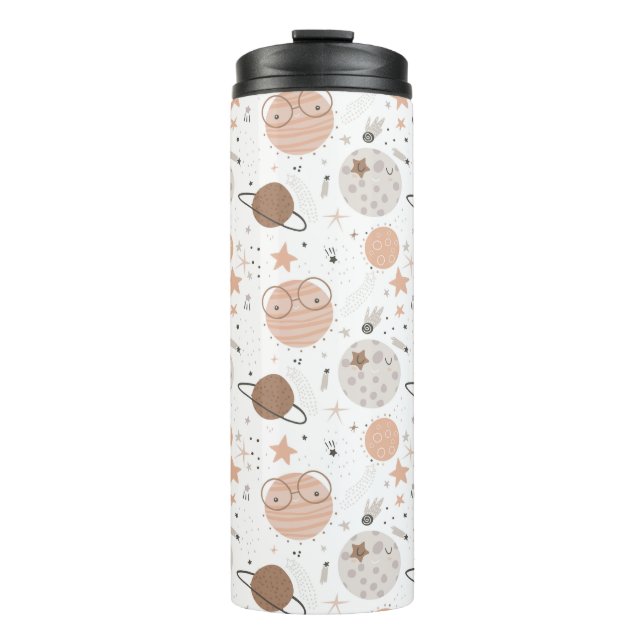 Cute Doodle Planet Pattern Thermal Tumbler (Front)