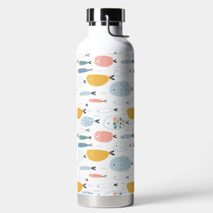 Cute Doodle School of Fish Pattern Water Bottle
