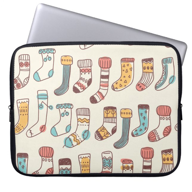 Cute Doodle Socks: Scandinavian Simplicity. Laptop Sleeve (Front)