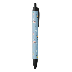 Cute Doodle Town Scene Pattern Black Ink Pen