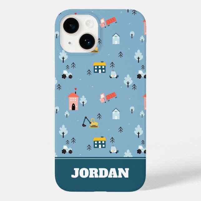 Cute Doodle Town Scene Pattern Case-Mate iPhone Case (Back)