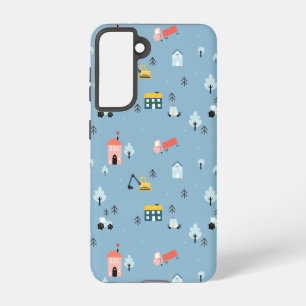Cute Doodle Town Scene Pattern Samsung Galaxy Case