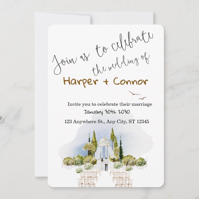 Cute Doodle Wedding Save the Date Invitation (Front)