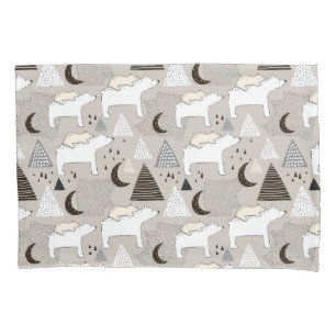 Cute Doodle Woodland Bear Pattern Pillowcase