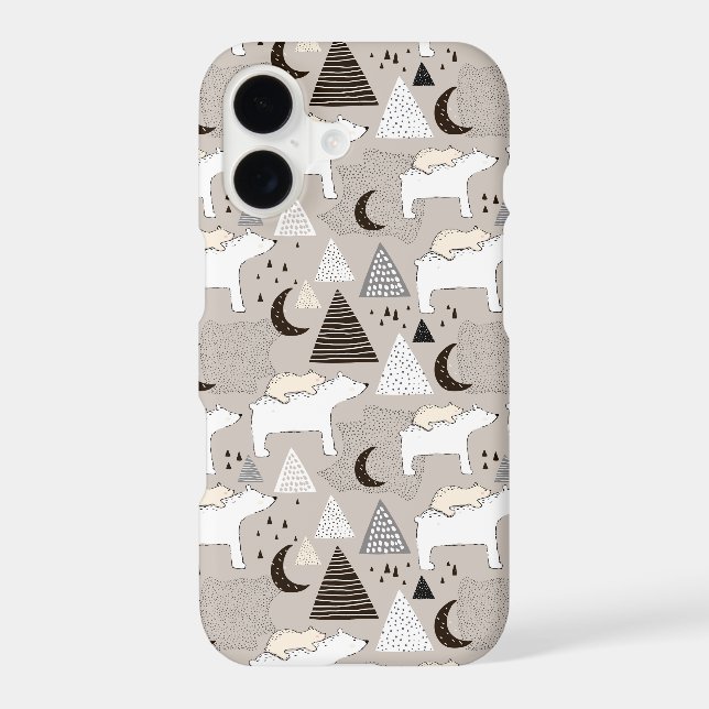 Cute Doodle Woodland Bear Pattern Samsung Galaxy S21 Case (Back)