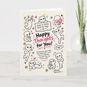 Cute Doodles Thinking Of You Good Vibes Greeting Card