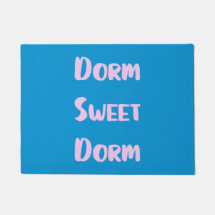 Cute Dorm Sweet Dorm in Blue and Pink Doormat