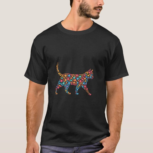 Cute Dot Style Cat T-Shirt (Front)
