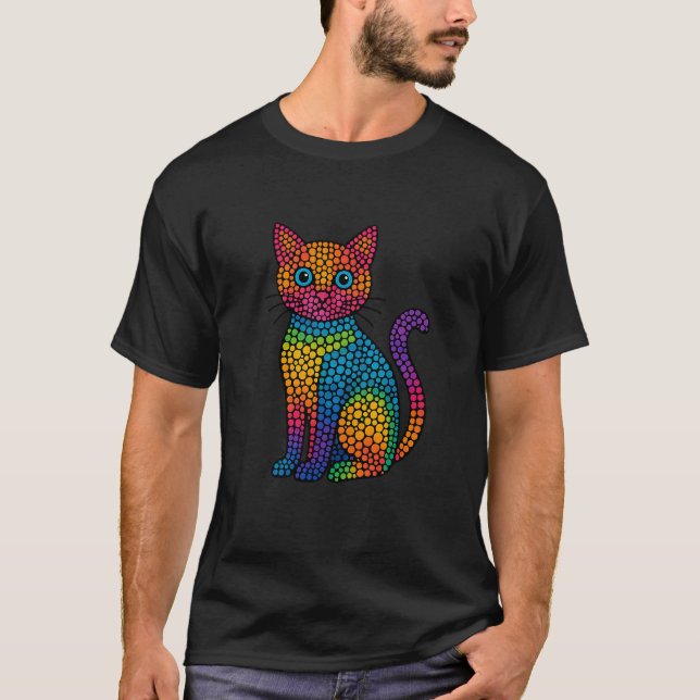 Cute Dot Style Cat T-Shirt (Front)