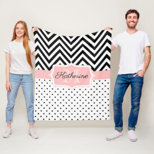 Cute Dots and Chevron Fleece Blanket