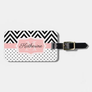 Cute Dots and Chevron Luggage Tag