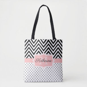 Cute Dots and Chevron Tote Bag