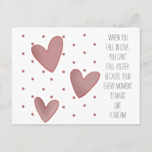 Cute Dots and Hearts Pattern Valentine's Postcard