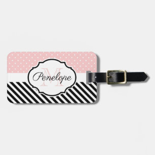 Cute Dots and Stripes Luggage Tag