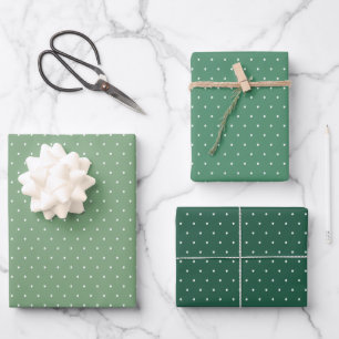 Cute dots fun simple green Christmas holiday Wrapping Paper Sheet