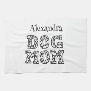 Cute Dotted Dog Mum  Tea Towel