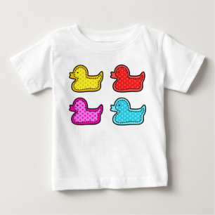Cute Dotty Colourful Ducks Baby T-Shirt