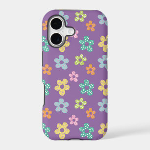Cute Dotty Flower Pattern Purple
