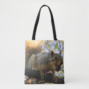 Cute Double Sided Squirrel Tote Bag
