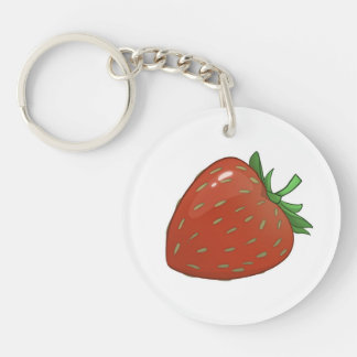 Cute Double Sided Strawberry Key Chain