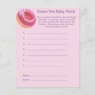 Cute Doughnut Baby Shower Game Guess Baby Food