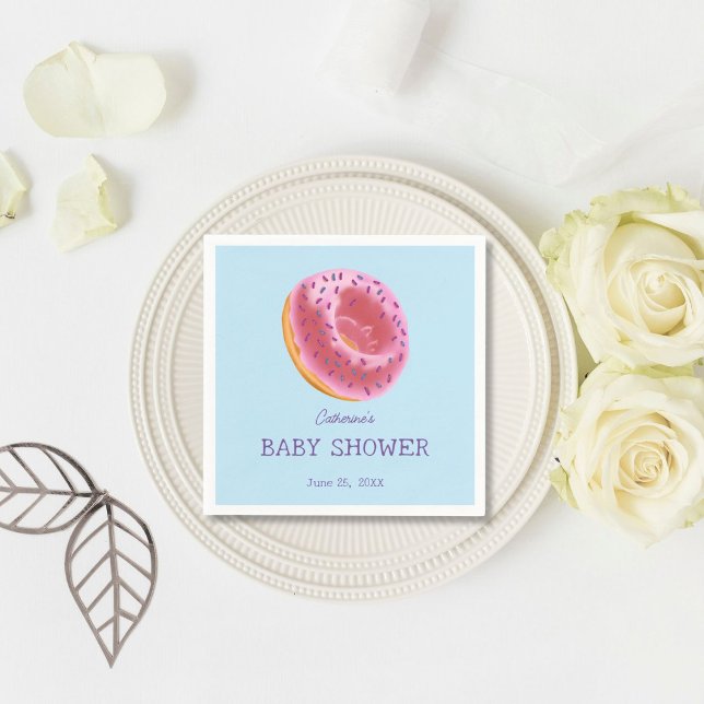 Cute Doughnut Baby Shower Napkin (Creator Uploaded)