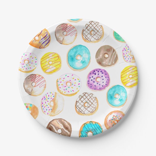 Cute doughnut birthday paper plate (Front)