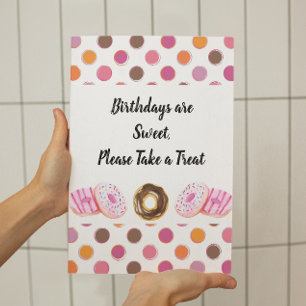 Cute Doughnut Birthday Treats Sign