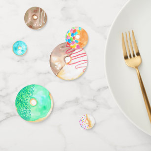 Cute doughnut confetti kid birthday party