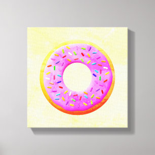 Cute Doughnut Drawing With Sprinkles Canvas Print