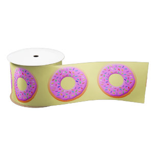 Cute Doughnut Drawing With Sprinkles Satin Ribbon