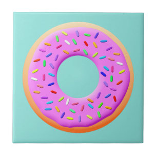 Cute Doughnut Drawing With Sprinkles Tile
