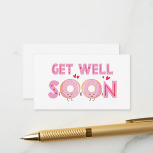 Cute Doughnut Get Well Soon Enclosure Gift Card