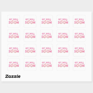 Cute Doughnut Get Well Soon Square Sticker