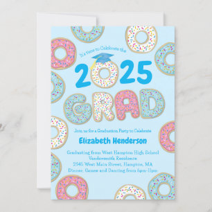 Cute Doughnut Graduation Party Invitation