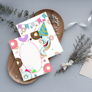 Cute Doughnut Grow Up Birthday Party Invitation