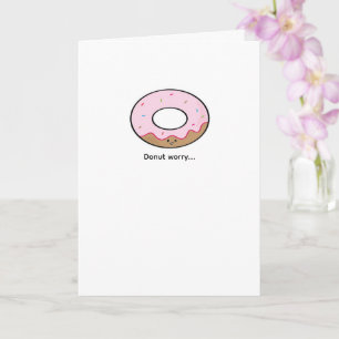 Cute Doughnut Illustration Kawaii Food Art Card