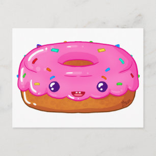 cute doughnut kawaii postcard